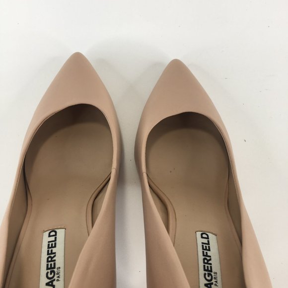 Karl Lagerfeld Royale Tan Leather Pumps Heels Size 8.5M - Picture 6 of 14